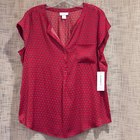 Liz Claiborne Tops - NWT Liz Claiborne Women's Red SZ L Blouse Top
